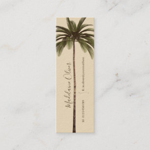 Carte De Visite Mini Code QR vintage Palm Tree Tropical Elegant Mini M