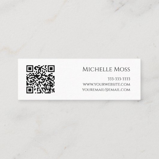 Carte De Visite Mini Code QR Yoga Instructeur Om Symbole (Dos)