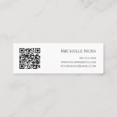 Carte De Visite Mini Code QR Yoga Instructeur Om Symbole Vert Turquoise (Dos)