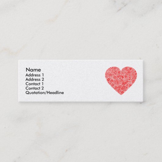 Carte De Visite Mini Coeur assemblé - or (Devant)