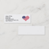 Carte De Visite Mini Coeur de drapeau des USA (Devant / Derrière)