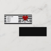 Carte De Visite Mini coeur et os croisés d'emo (Devant / Derrière)