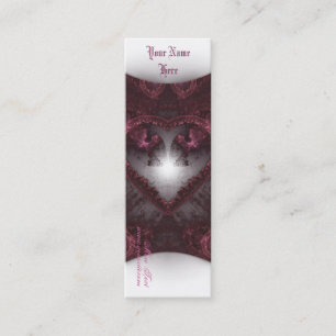 Carte De Visite Mini Coeur gothique pourpre 001