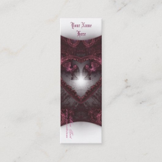 Carte De Visite Mini Coeur gothique pourpre 001 (Devant)