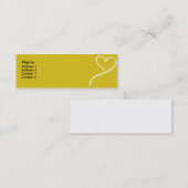 Carte De Visite Mini Coeur jaune - maigre (Devant / Derrière)