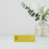 Carte De Visite Mini Coeur jaune - maigre (Debout devant)
