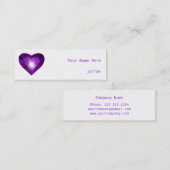 Carte De Visite Mini Coeur pourpre "coeur" côté blanc maigre (Devant / Derrière)