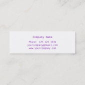 Carte De Visite Mini Coeur pourpre "coeur" côté blanc maigre (Dos)