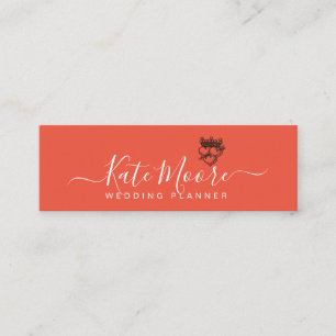 Carte De Visite Mini Coeurs de la Couronne wedding planner Rouge Orange