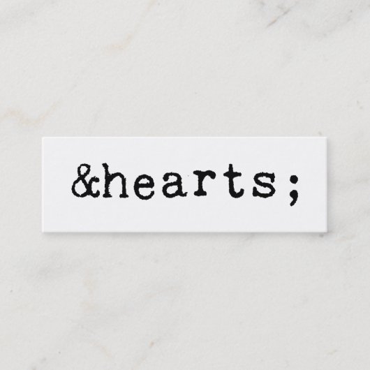Carte De Visite Mini Coeurs en HTML (Devant)