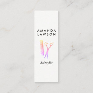 Carte De Visite Mini Coiffeur chic chic chaux et peigne