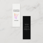 Carte De Visite Mini Coiffeur chic chic chaux et peigne (Devant / Derrière)