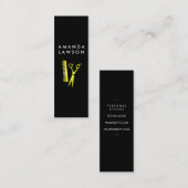 Carte De Visite Mini Coiffeur Chic Green Shears et peigne (Devant / Derrière)