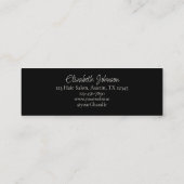 Carte De Visite Mini Coiffeur de salon de coiffure Script Photo Noir (Dos)