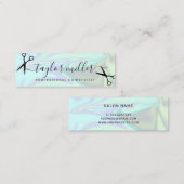 Carte De Visite Mini Coiffeur holographique élégant et moderne (Devant / Derrière)