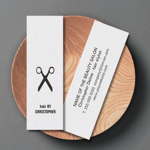 Carte De Visite Mini Coiffeur noir et blanc élégant minimaliste