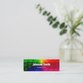 Carte De Visite Mini Coiffeuse - Couleurs arc-en-ciel radiales (Debout devant)