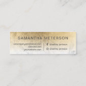 Carte De Visite Mini Coiffure de maquillage en marbre foncé chic et mod (Dos)