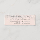 Carte De Visite Mini Coiffure de maquillage parties scintillant argenté (Dos)