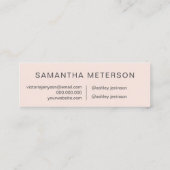 Carte De Visite Mini Coiffure rose rougeâtre moderne et élégante (Dos)