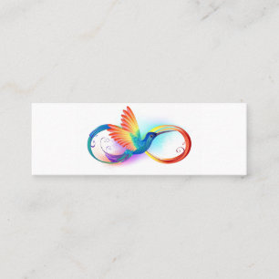 Carte De Visite Mini Colibri arc-en-ciel avec symbole Infinity