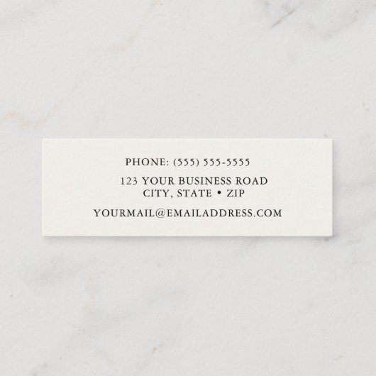 Carte De Visite Mini Colibri vert (Dos)