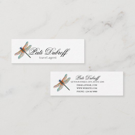 Carte De Visite Mini Collage photo de l'agent de voyage (Devant / Derrière)