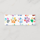 Carte De Visite Mini Colorful Paws (Dos)