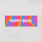 Carte De Visite Mini Colorful Wavy Stripes Rainbow CUSTOM Hang Tag (Devant)