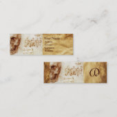 CARTE DE VISITE MINI COMPÉTENCE ET DENTS, CLINIQUE DENTAIRE, MONOGRAMME (Devant / Derrière)