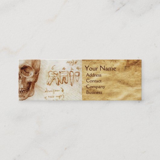 CARTE DE VISITE MINI COMPÉTENCE ET DENTS, CLINIQUE DENTAIRE, MONOGRAMME (Devant)