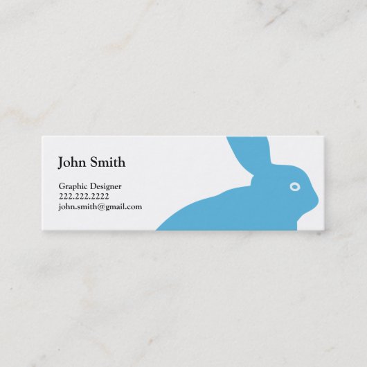 Carte De Visite Mini Concepteur de lapin bleu (Devant)