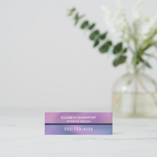 Carte De Visite Mini Conception abstraite moderne de l'étirement rose e (Debout devant)