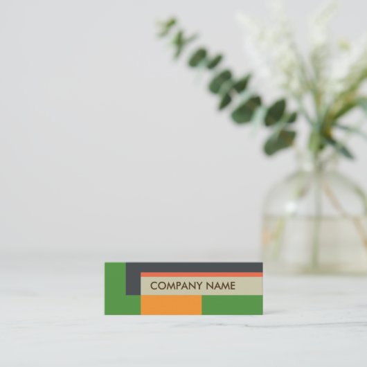 Carte De Visite Mini Conception de bloc Mini BC, gris vert (Debout devant)