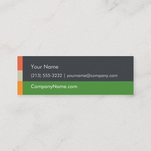 Carte De Visite Mini Conception de bloc Mini BC, gris vert (Dos)