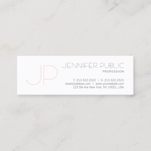 Carte De Visite Mini Conception de luxe professionnelle minimale de mon (Devant)