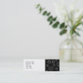 Carte De Visite Mini Conception de motif de rose de noir (Debout devant)