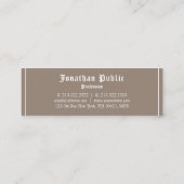 Carte De Visite Mini Conception de polices classique Professionnel Élég (Dos)