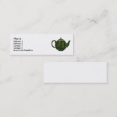 Carte De Visite Mini Conception de texte de la théière noire (Devant / Derrière)