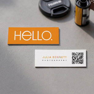 Carte De Visite Mini Conception de typographie « Hello » moderne