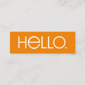 Carte De Visite Mini Conception de typographie « Hello » moderne (Devant)
