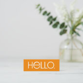Carte De Visite Mini Conception de typographie « Hello » moderne (Debout devant)