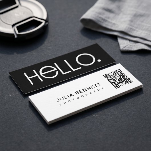 Carte De Visite Mini Conception de typographie moderne « Hello »