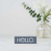 Carte De Visite Mini Conception de typographie moderne « Hello » (Debout devant)