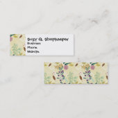 Carte De Visite Mini Conception élégante de feuille florale de pourpre (Devant / Derrière)