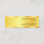 Carte De Visite Mini Conception élégante simple moderne de couleur or (Dos)