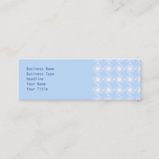 Carte De Visite Mini Conception en spirale bleu-clair et blanche de (Devant)