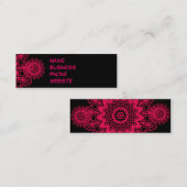 Carte De Visite Mini Conception fuchsia de flocon de neige de dentelle (Devant / Derrière)