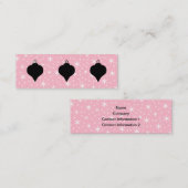 Carte De Visite Mini Conception rose et noire et blanche de Noël (Devant / Derrière)