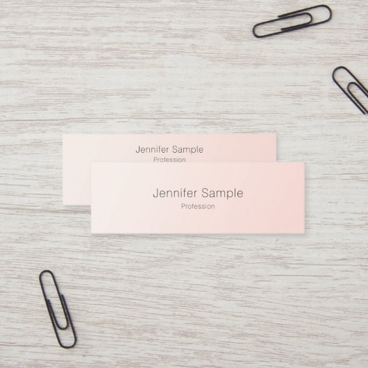Carte De Visite Mini Conception Simple Tendance Élégant Rose Pâle Modèl (Devant/Arrière en situation)